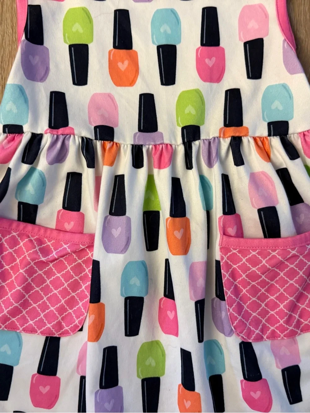 Girls Ice Pop Print Dress & Pink Shorts Two-Piece Set